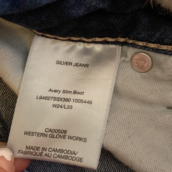 Women’s Silver jean Avery Slim size W24 L33 - Picture 2 of 3